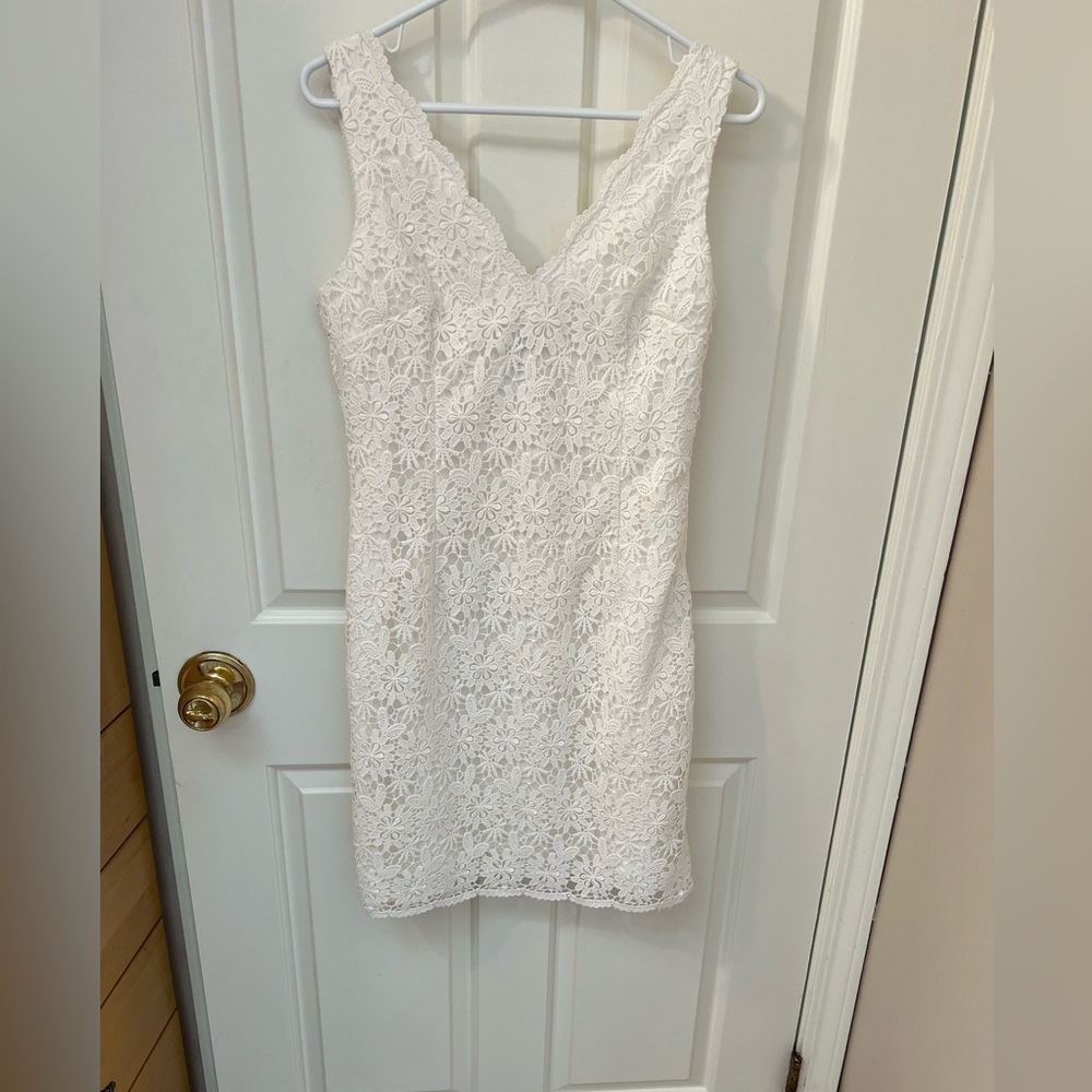 Ann Taylor Lace Sheath Dress White Size 4 NWT